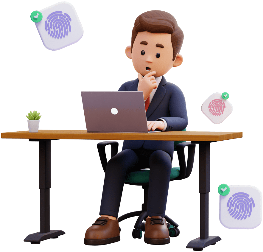 3D illustration used to show finger prints & security